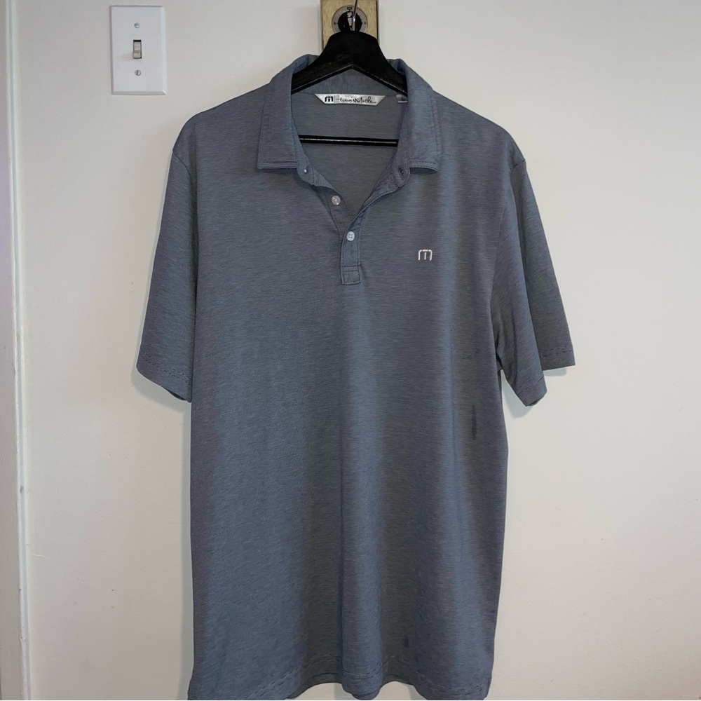 Travis Mathew Golf Polo -Grey Stripe Large